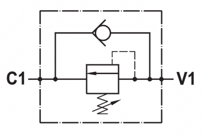 Direct acting sequence valve, line mounted