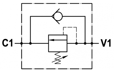 Direct acting sequence valve, line mounted