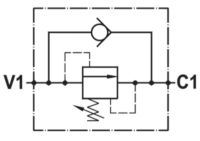 Direct acting, sequence valve, adjustable setting, line mounted