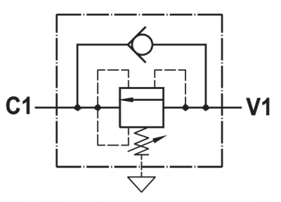 Direct acting, fully balanced sequence valve, adjustable setting, line mounted