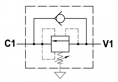 Direct acting, fully balanced sequence valve, adjustable setting, line mounted