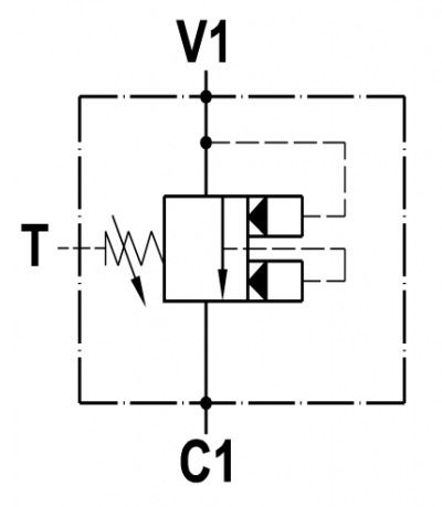 Kick down sequence valve pilot operated, spool type