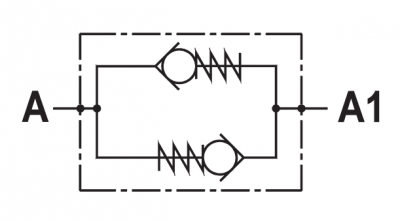 Bi-directional in line poppet check valve