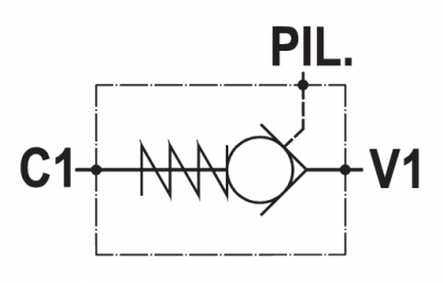 Single pilot operated check valve, cartridge version