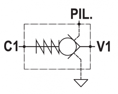 Single pilot operated check valve, fully balanced, line mounted 