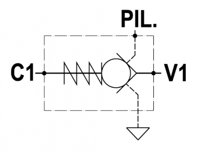 Single pilot operated check valve, fully balanced, cartridge version 