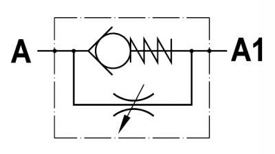 Restrictor valve, cartridge version, SAE cavity