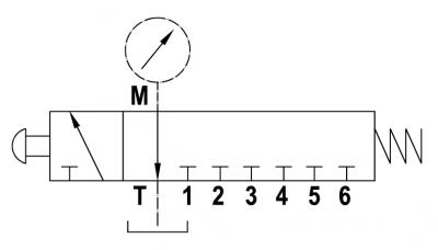 6 way pressure-gauge selector