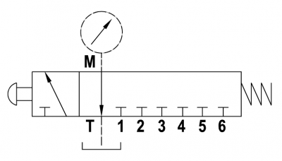 Selettore per manometro a 6 vie